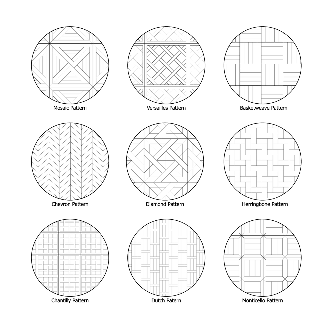 Floor Pattern Chart Illustrator Pattern Library - Parquet Flooring