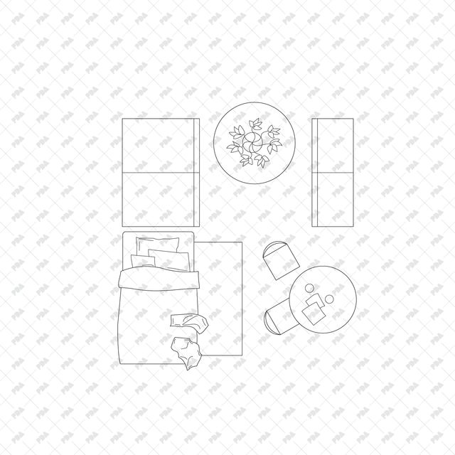 CAD, Vector, PNG Kids' Bedroom Layouts in Top View - Post Digital Architecture — Free and Affordable Resources for Architects