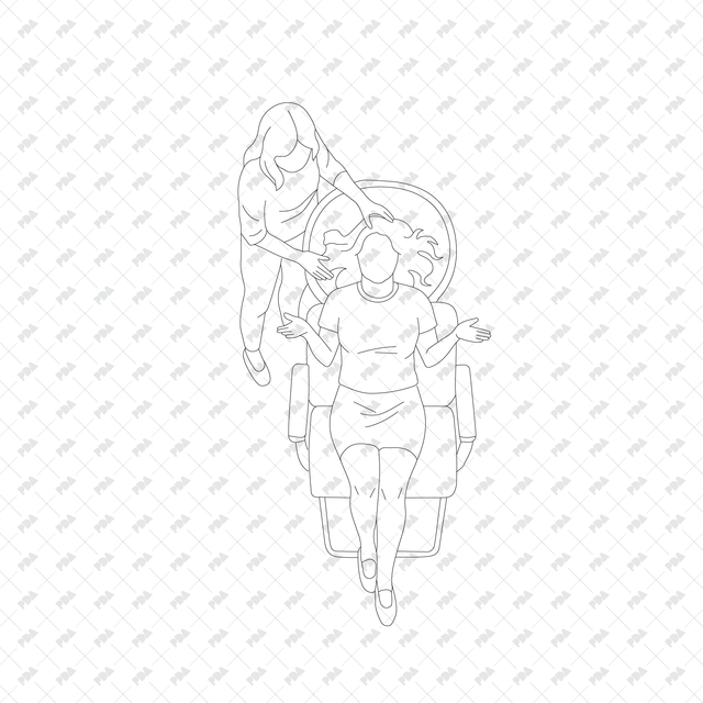 CAD, Vector, PNG Characters at Beauty Salon in Top View - Post Digital Architecture — Free and Affordable Resources for Architects