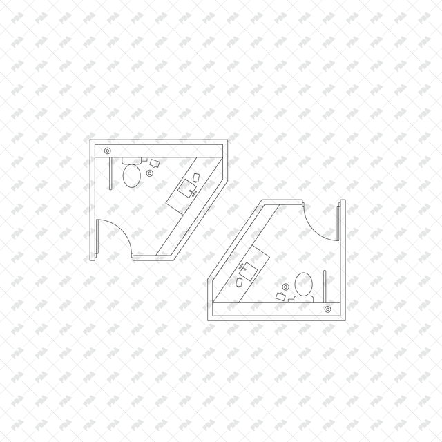 CAD, Vector, PNG Public Toilet Layouts in Top View - Post Digital Architecture — Free and Affordable Resources for Architects