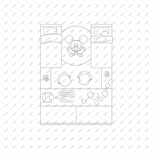 CAD, Vector, PNG Kids' Bedroom Layouts in Top View - Post Digital Architecture — Free and Affordable Resources for Architects
