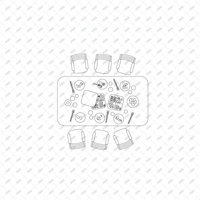 CAD, Vector, PNG Dining Tables and Chairs Layouts in Top View - Post Digital Architecture — Free and Affordable Resources for Architects
