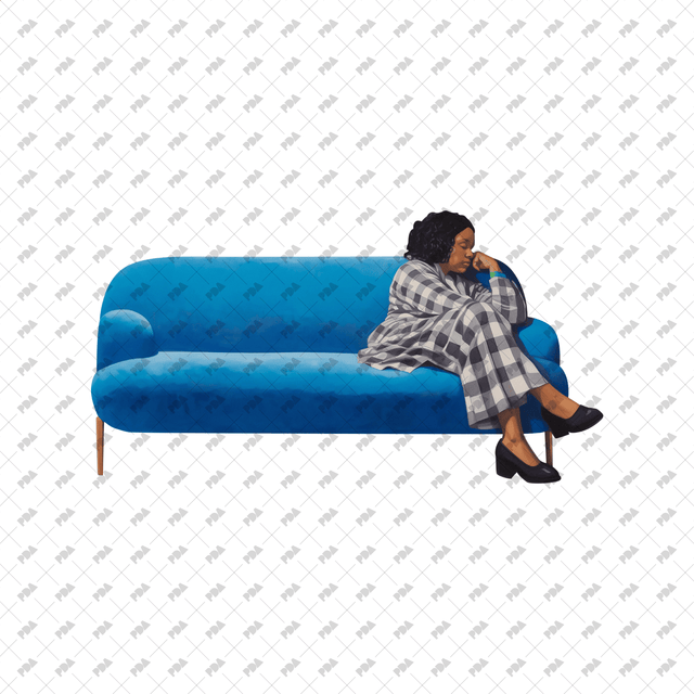 PNG Post Digital Collage Characters on Sofa Set