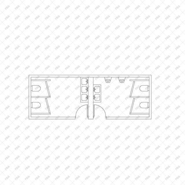 CAD, Vector, PNG Public Toilet Layouts in Top View - Post Digital Architecture — Free and Affordable Resources for Architects