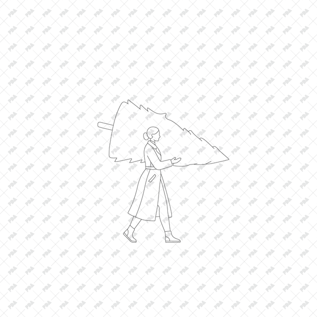 CAD, Vector, and PNG People in Winter and Christmas Activities, Front and Side Views - Post Digital Architecture — Free and Affordable Resources for Architects