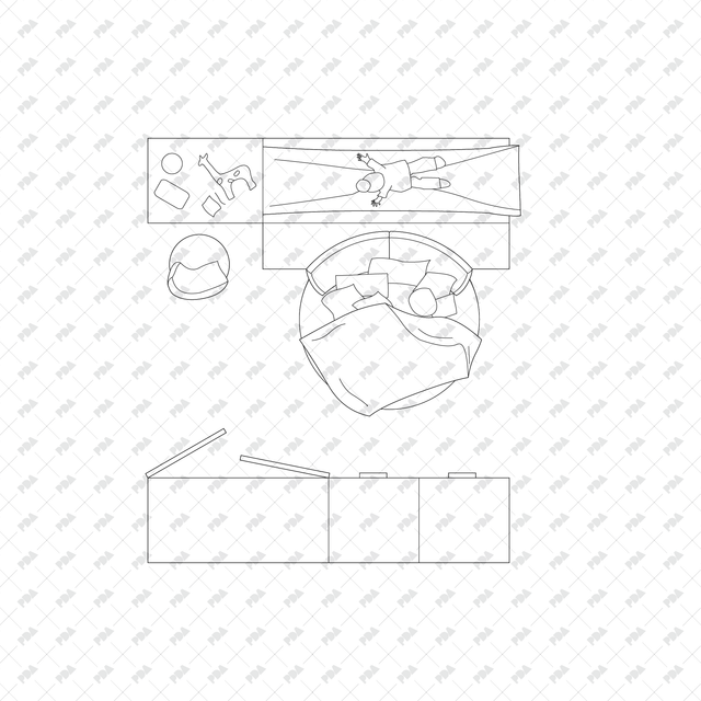 CAD, Vector, PNG Kids' Bedroom Layouts in Top View - Post Digital Architecture — Free and Affordable Resources for Architects