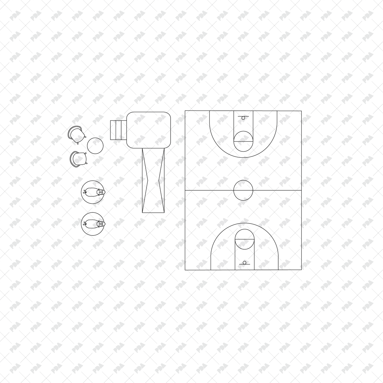 CAD, Vector, PNG Kids Playground Layouts in Top View