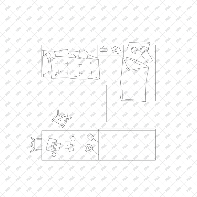 CAD, Vector, PNG Kids' Bedroom Layouts in Top View - Post Digital Architecture — Free and Affordable Resources for Architects