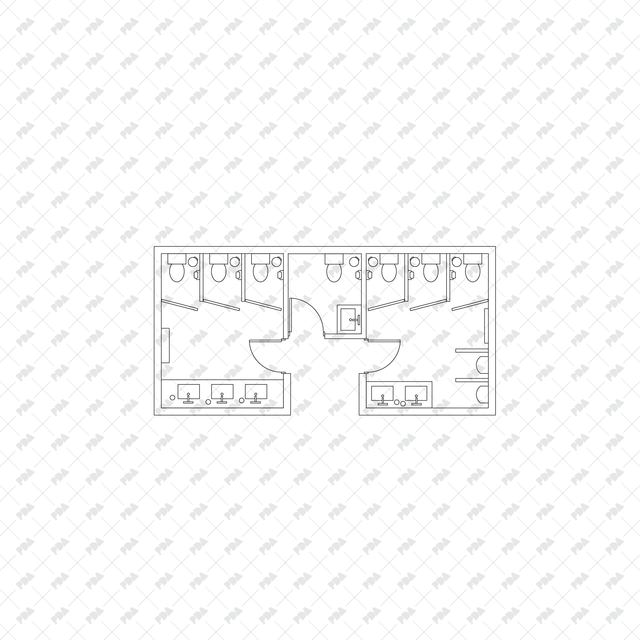 CAD, Vector, PNG Public Toilet Layouts in Top View - Post Digital Architecture — Free and Affordable Resources for Architects