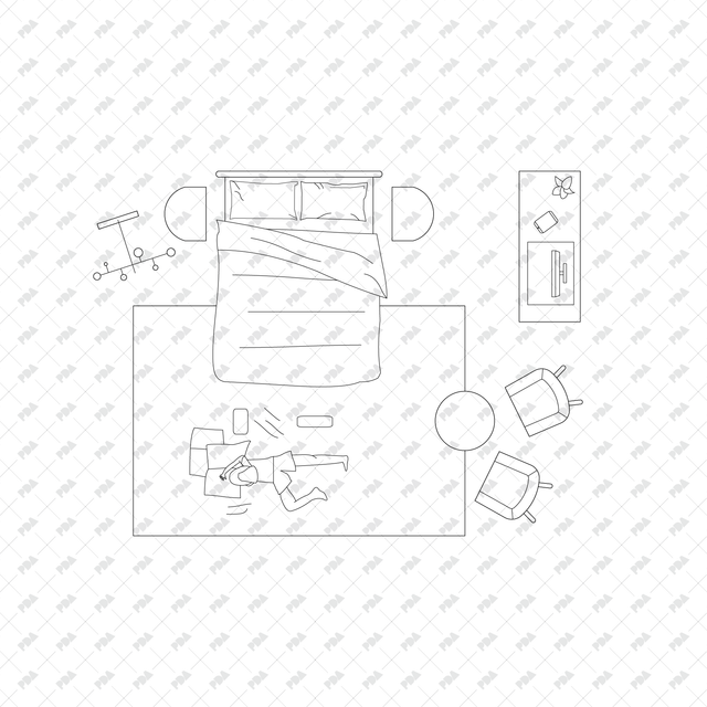 CAD, Vector, PNG Kids' Bedroom Layouts in Top View - Post Digital Architecture — Free and Affordable Resources for Architects