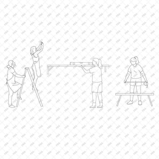 CAD, Vector, PNG Home Renovation in Front and Side Views - Post Digital Architecture — Free and Affordable Resources for Architects