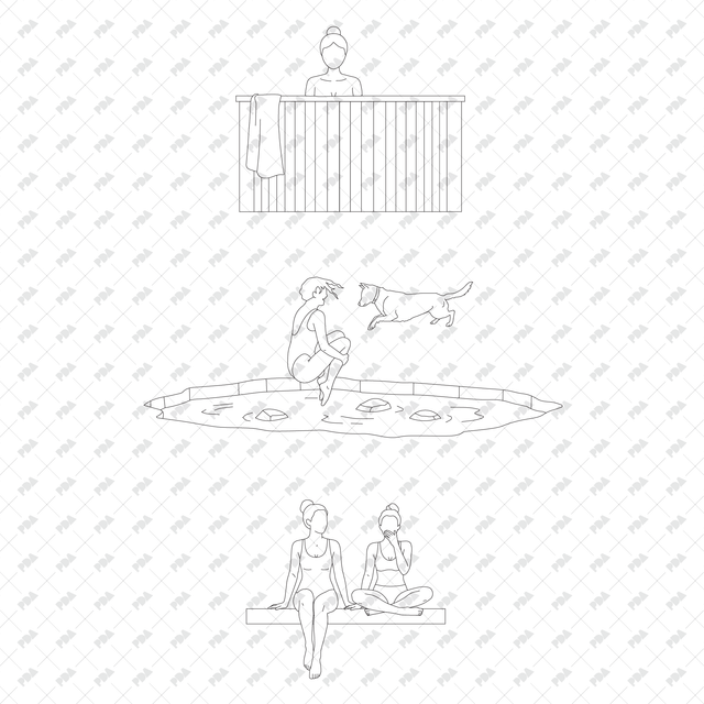 CAD, Vector, PNG Sauna, Wellness and Cold Weather Activities in Front and Side Views - Post Digital Architecture — Free and Affordable Resources for Architects
