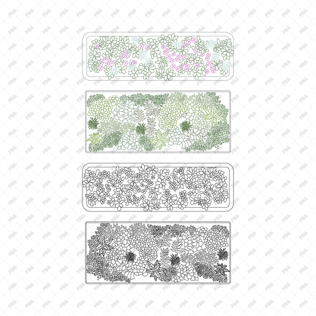 CAD, Vector, PNG Street Urban Planters in Color and B/W (Top View) - Post Digital Architecture — Free and Affordable Resources for Architects