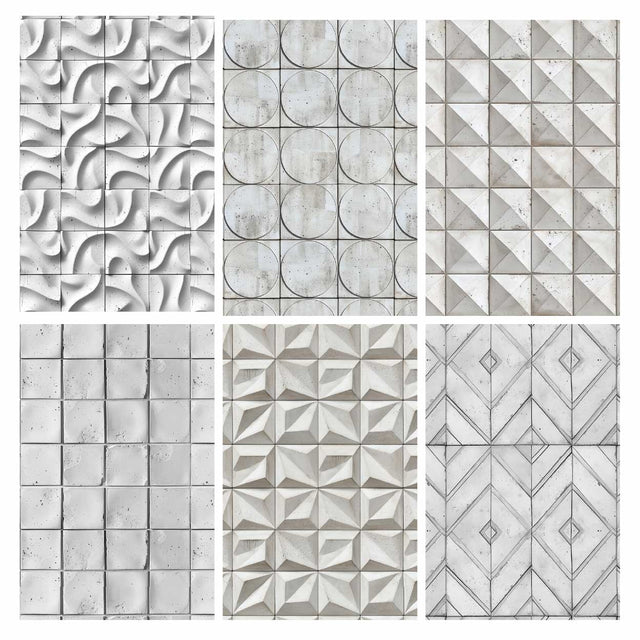 Illustrator Pattern Library - Raster Realistic Seamless Concrete Tiles Textures