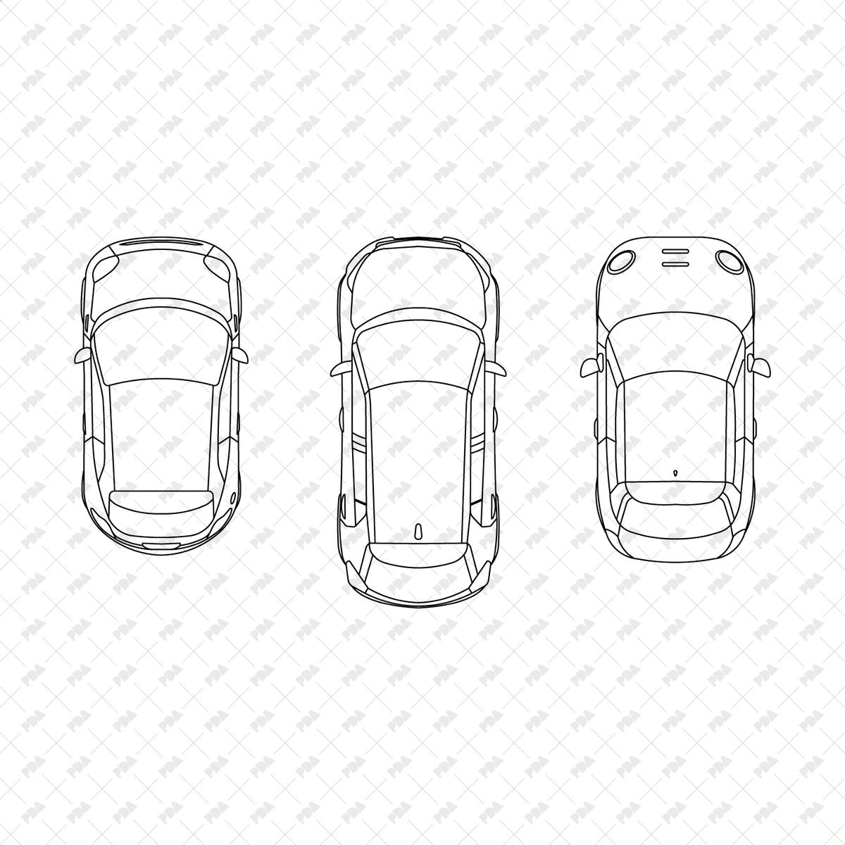 CAD, Vector Vehicles in Top View