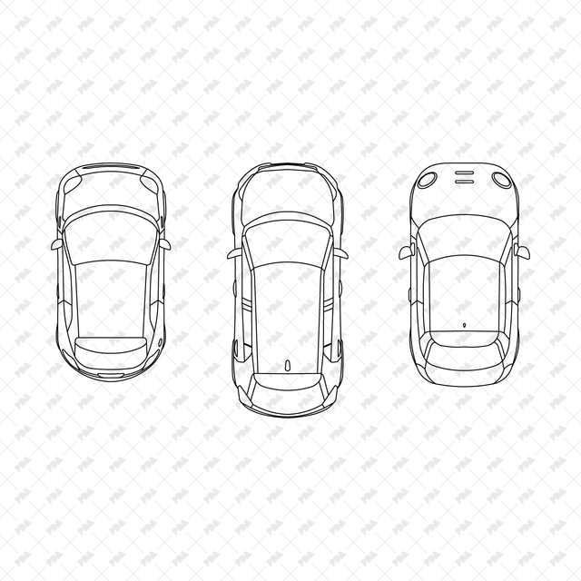 CAD, Vector Vehicles in Top View - Post Digital Architecture — Free and Affordable Resources for Architects