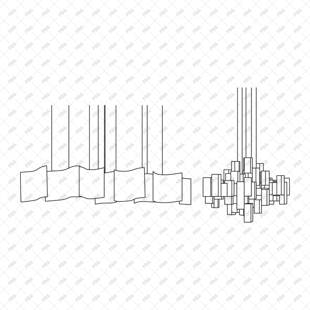 CAD, Vector Chandeliers Set