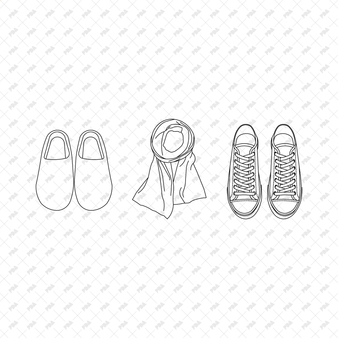CAD, Vector Clothes in Top View