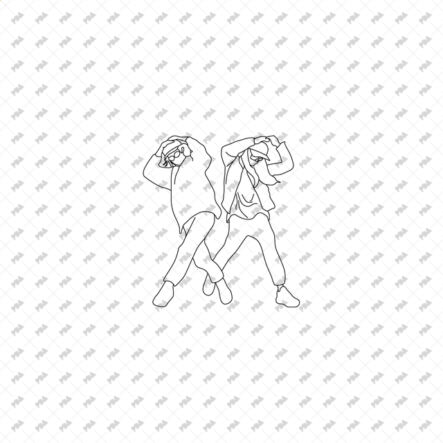 CAD, Vector, PNG Dancing Couples in Front, Side, Back Views (in Color and B/W) - Post Digital Architecture — Free and Affordable Resources for Architects