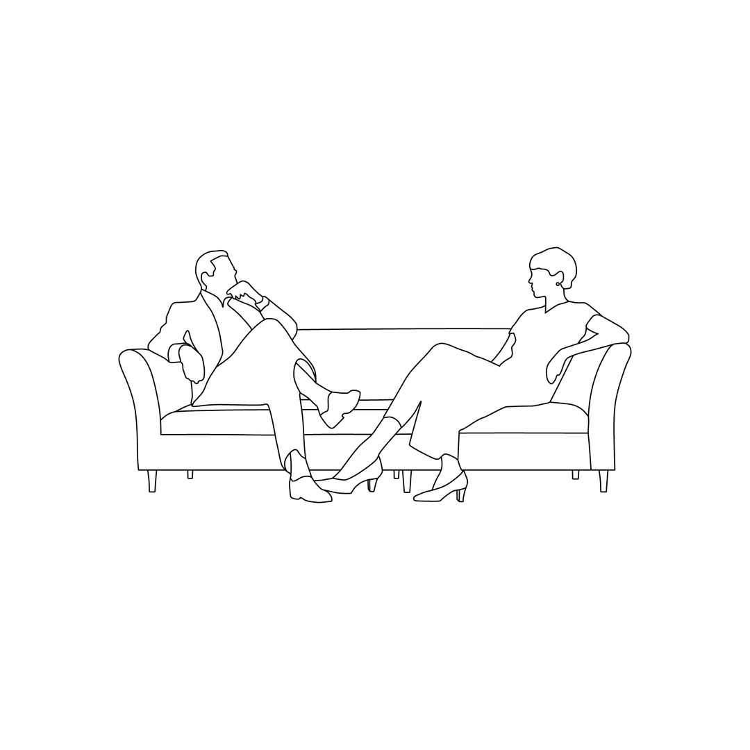 Vector Characters sitting on Sofa Set