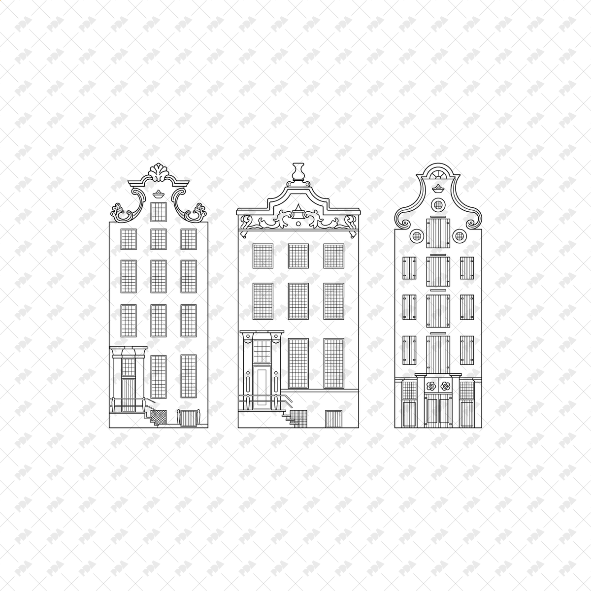 CAD, Vector, PNG Buildings' Facades