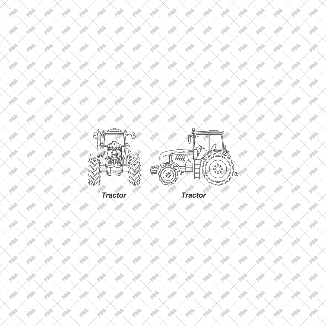 CAD Vector Farm Vehicles for Agricultural Drawings