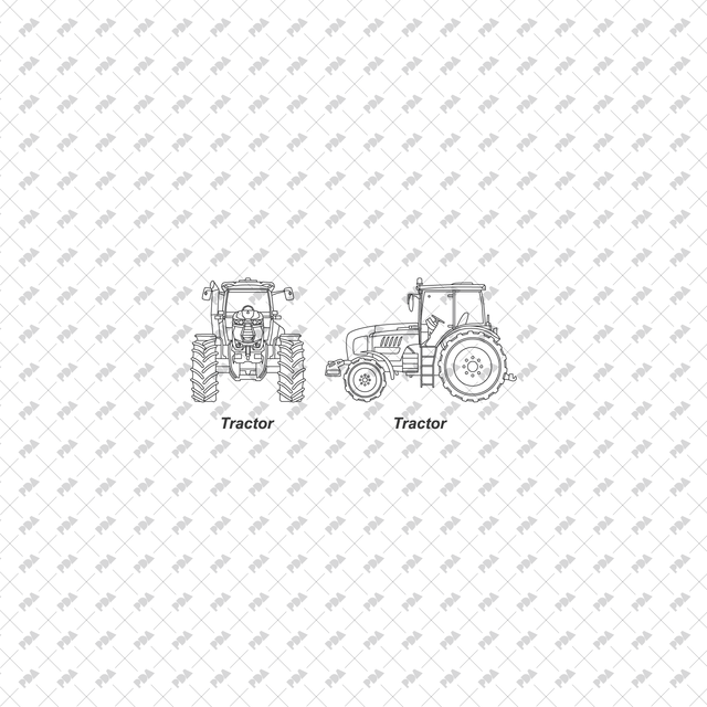 CAD, Vector  Farm Vehicles Set