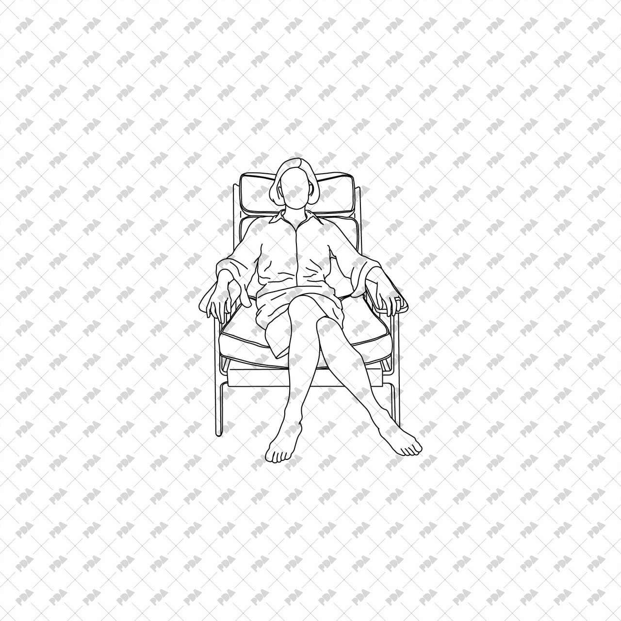 CAD, Vector Women Sitting | Post Digital Architecture