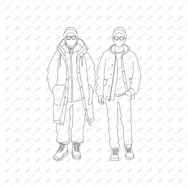 CAD, Vector People Dressed for Winter Set - Post Digital Architecture — Free and Affordable Resources for Architects