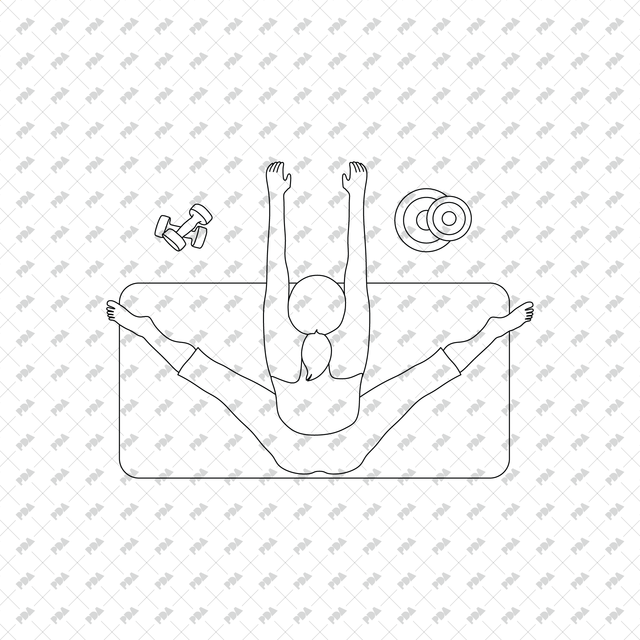 CAD, Vector, PNG Gym Workout Characters in Top View - Post Digital Architecture — Free and Affordable Resources for Architects