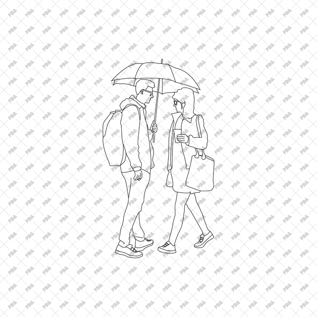 CAD, Vector People With Umbrellas Set - Post Digital Architecture — Free and Affordable Resources for Architects