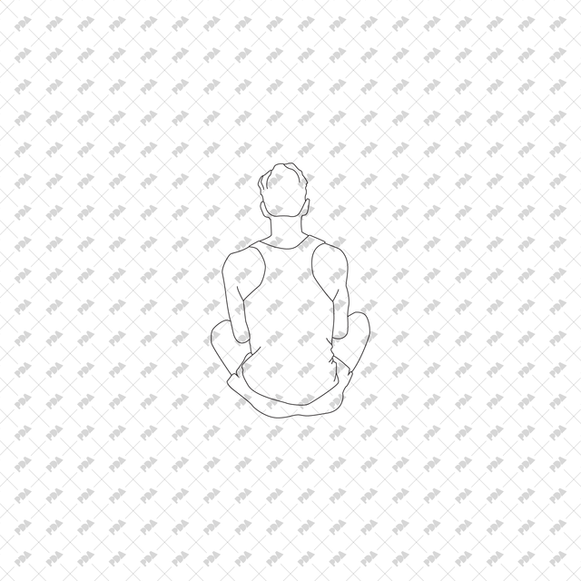 CAD, Vector Sitters in Back View Set