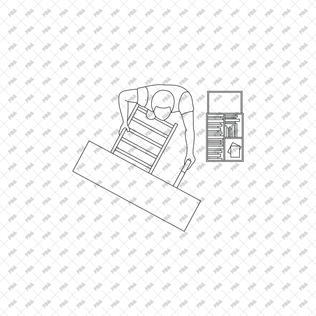 Library People in Top View | DWG, AI & PNG