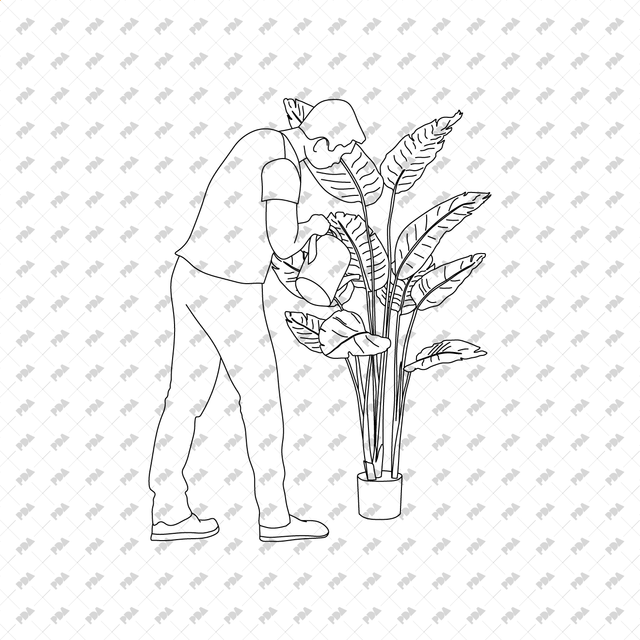 CAD, Vector People with Plants