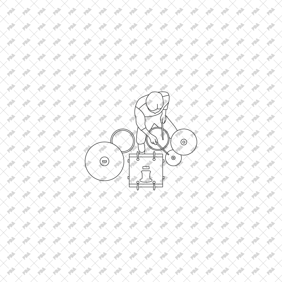 CAD, Vector Artists, Performers and Musicians in Top View