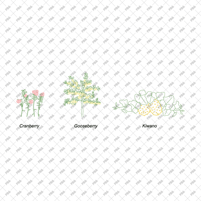 CAD, Vector Fruit Trees and Plants in Color - Post Digital Architecture — Free and Affordable Resources for Architects