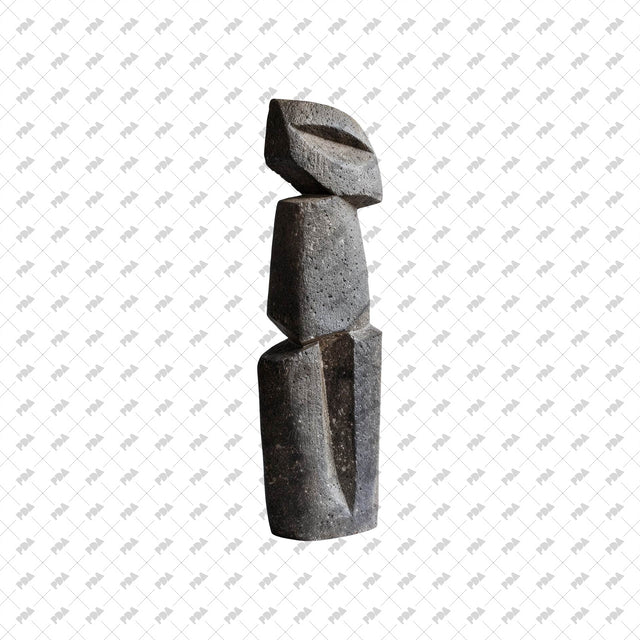 PNG Contemporary Basalt Lava Stone Sculptures Set