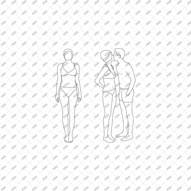 CAD, Vector Swimming and Bathing People Set - Post Digital Architecture — Free and Affordable Resources for Architects