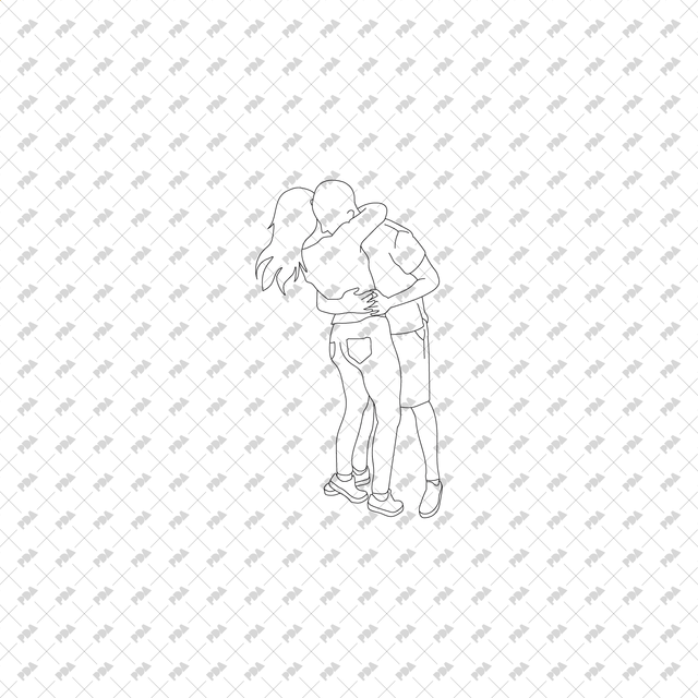 CAD, Vector People Hugging and Kissing in Side and Back Views - Post Digital Architecture — Free and Affordable Resources for Architects