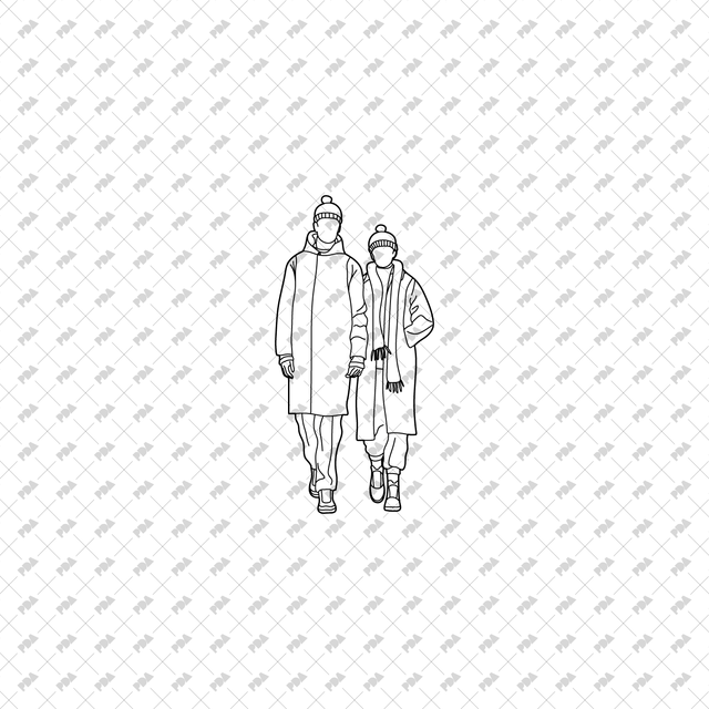 CAD, Vector Winter Couples Set - Post Digital Architecture — Free and Affordable Resources for Architects
