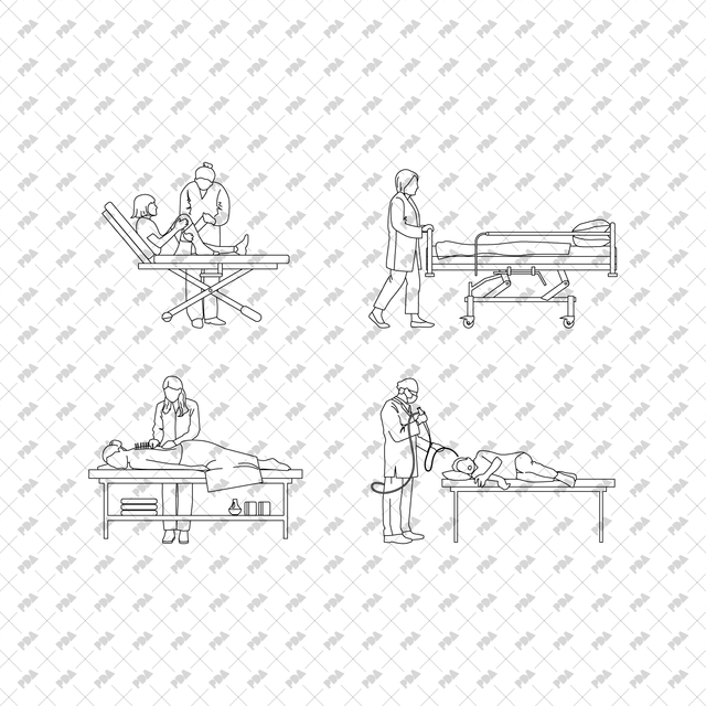 CAD, Vector Hospital Multi-Pack (Side, Font, Top View) - Post Digital Architecture — Free and Affordable Resources for Architects