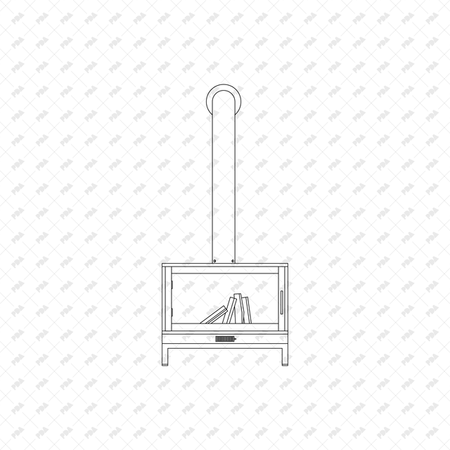 CAD, Vector, PNG Fireplaces in Front View - Post Digital Architecture — Free and Affordable Resources for Architects