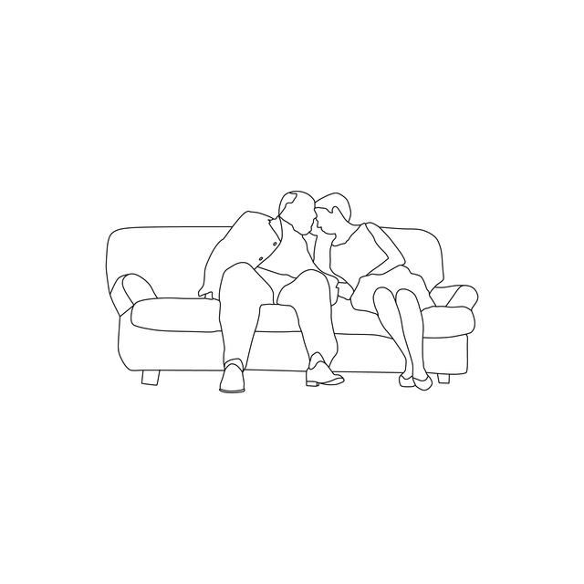 Vector Characters on Sofa Set