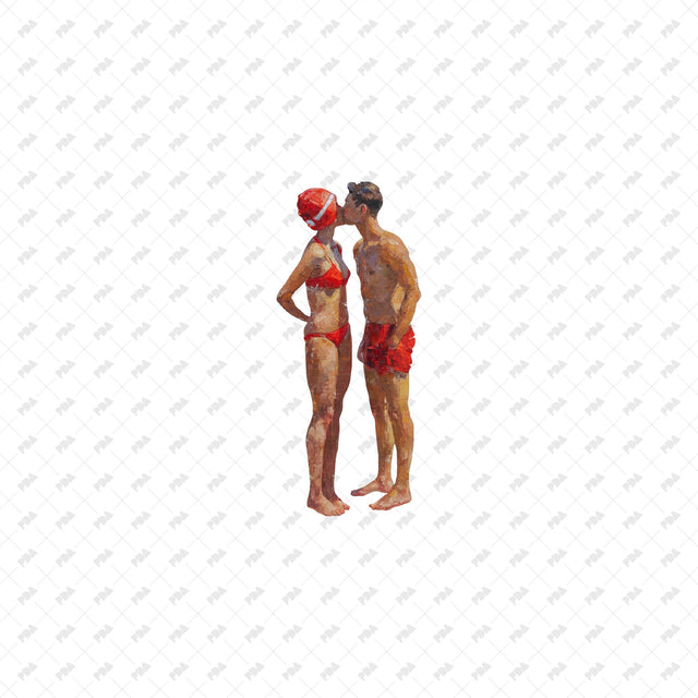 PNG Cutout Post Digital Collage Swimmers and Bathers Set