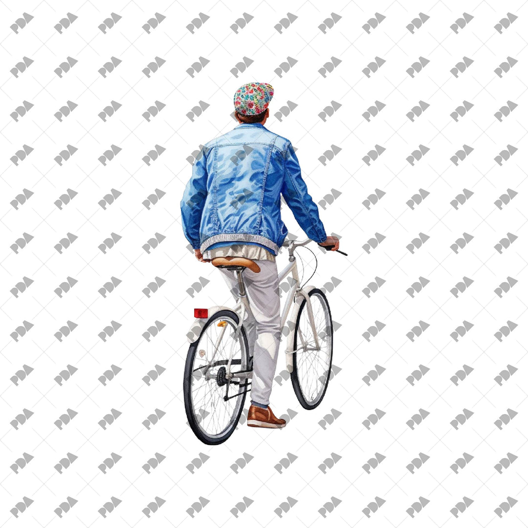 Cutout Characters in Back View for Architectural Collages