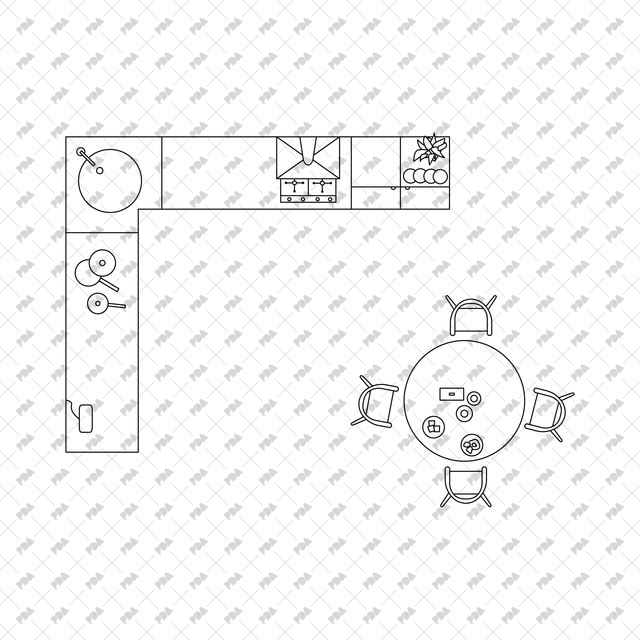 CAD, Vector Kitchens in Top View - Post Digital Architecture — Free and Affordable Resources for Architects