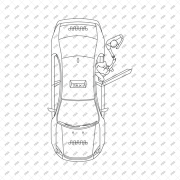 CAD, Vector Taxi, TukTuk, Rickshaw Drivers in Top View