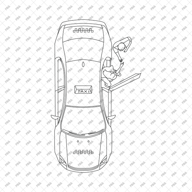 CAD, Vector Taxi, TukTuk, Rickshaw Drivers in Top View - Post Digital Architecture — Free and Affordable Resources for Architects