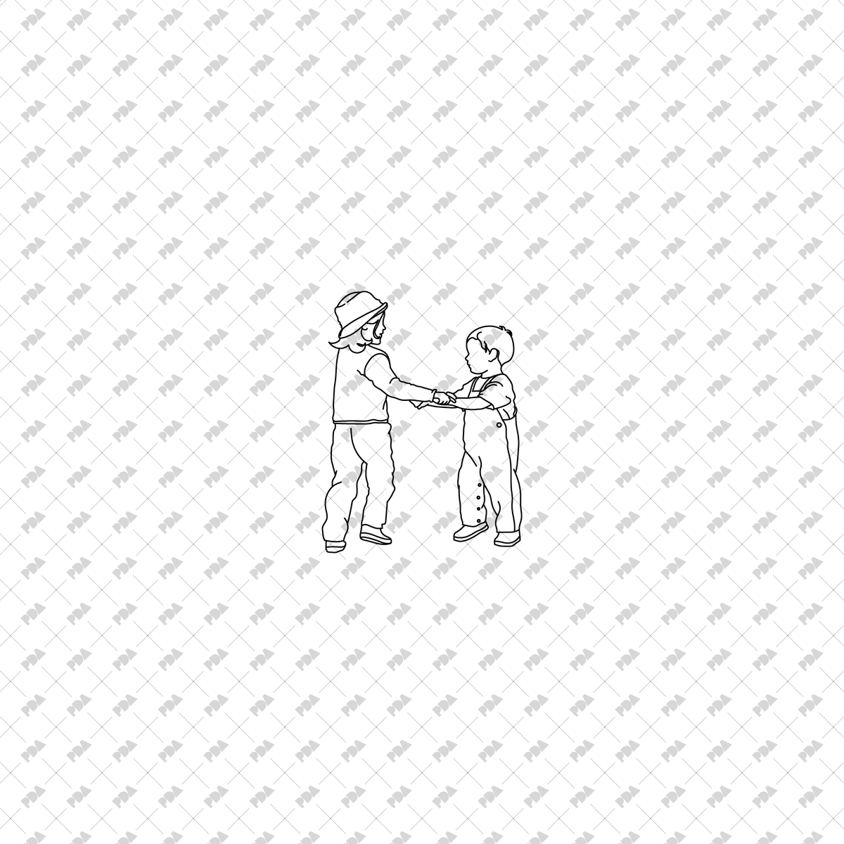 CAD, Vector Daily Life People Set (Top and side view)