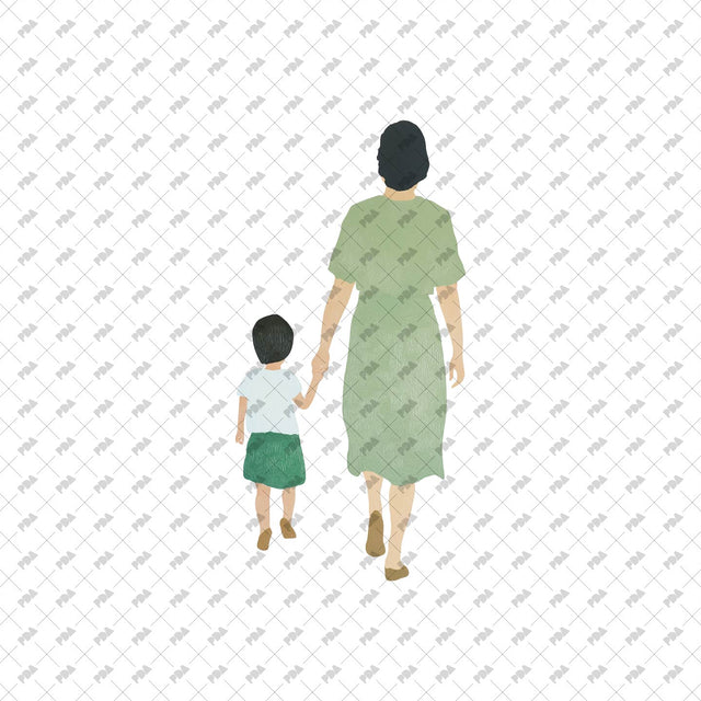 PNG Cutout Mothers with Child in Back View - Post Digital Architecture — Free and Affordable Resources for Architects